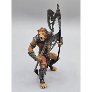 Papo Fantasy Warrior MUTANT LION SOLDIER w/Sword &‎ Giant Axe Figure 2007